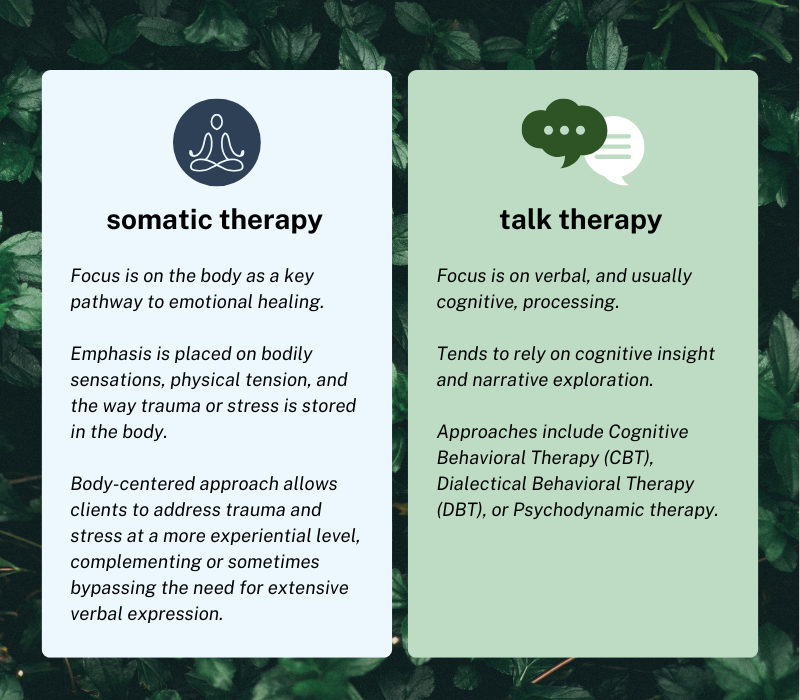 how is somatic therapy different from talk therapy?